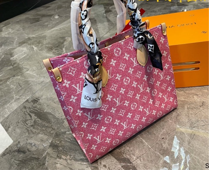 LV large pink woman shoulder handbag