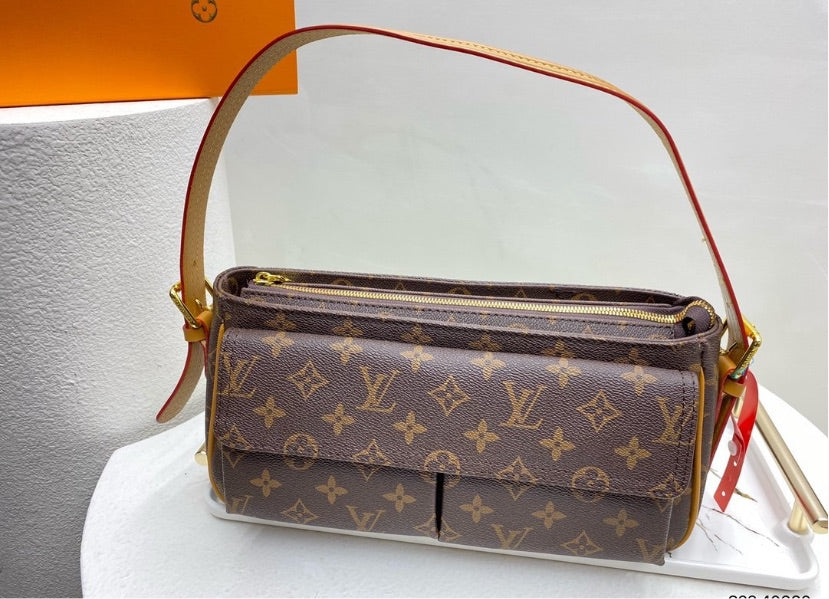 Leather LV shoulder woman handbag