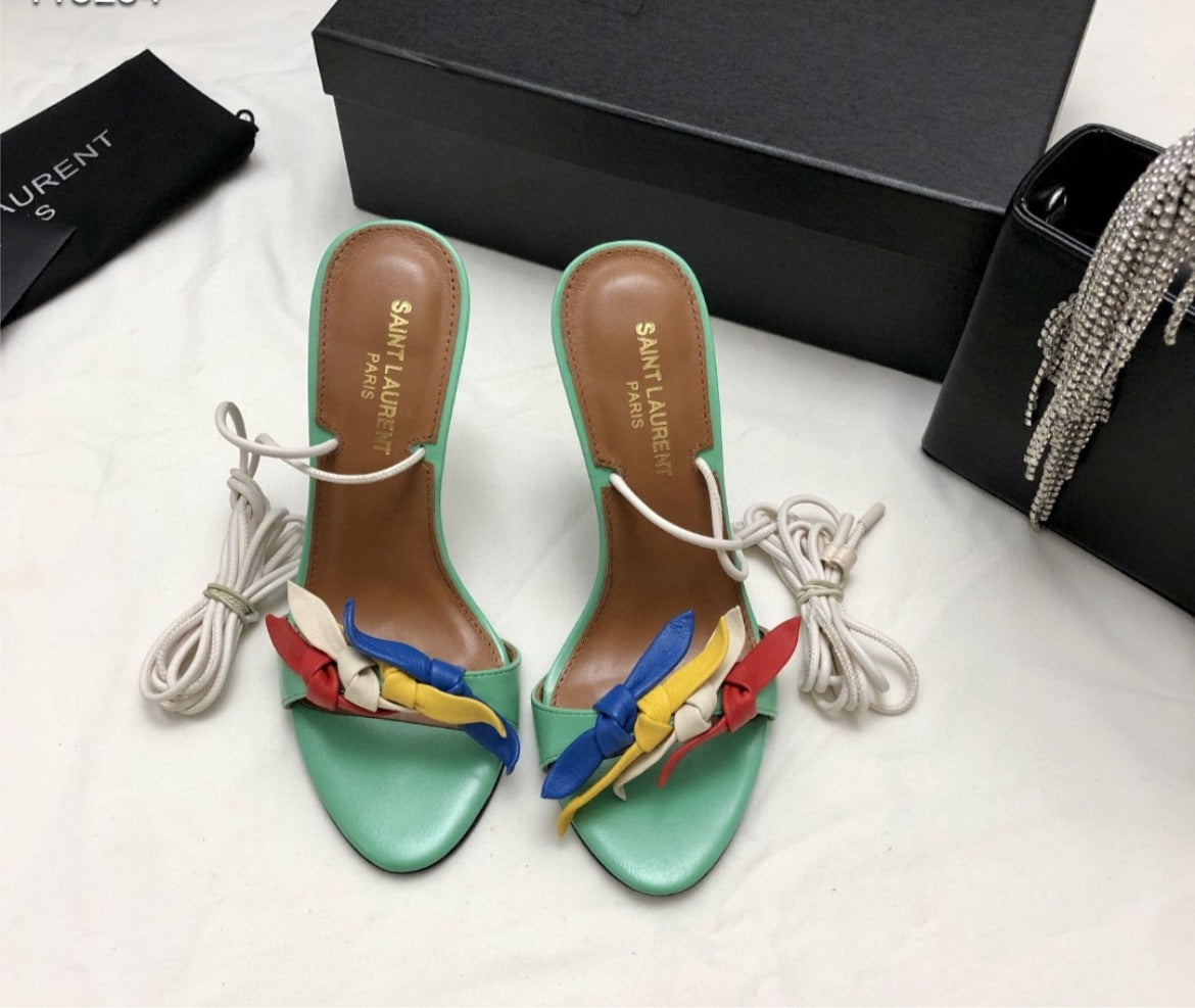 New YSL woman laced up heels