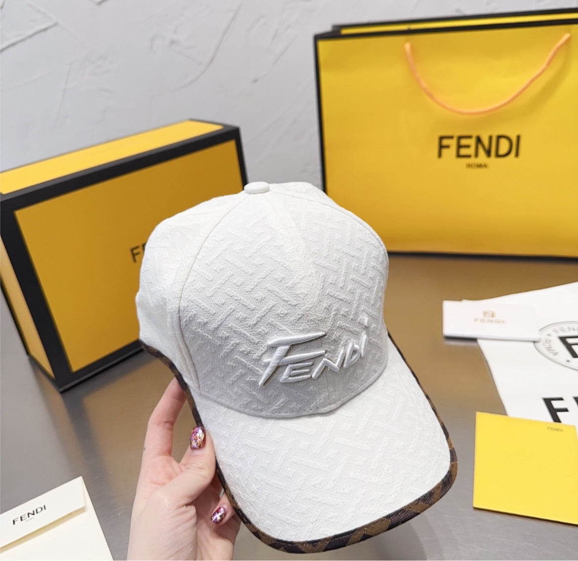 New Fendi white hat
