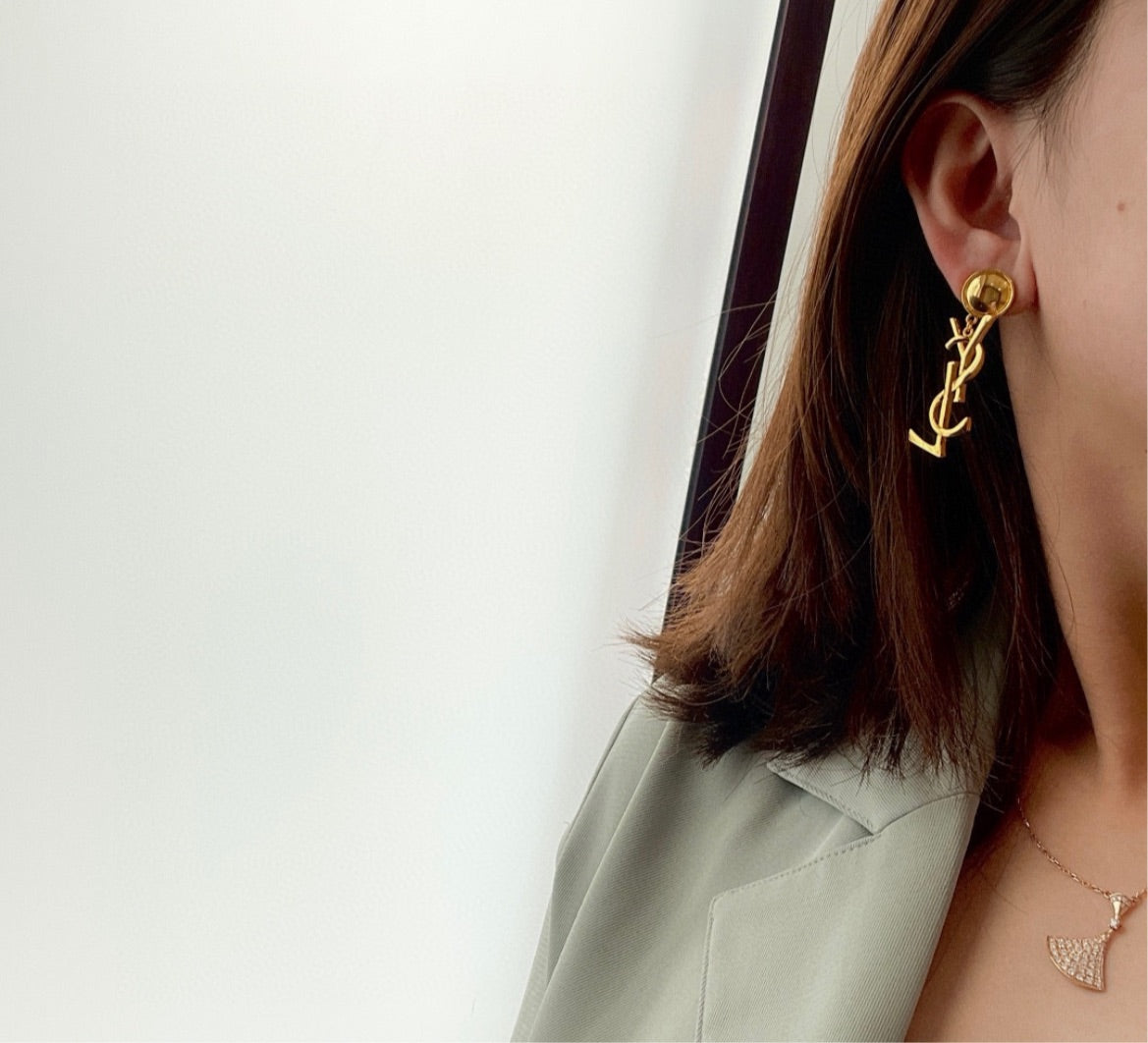 New gold plate YSL earring