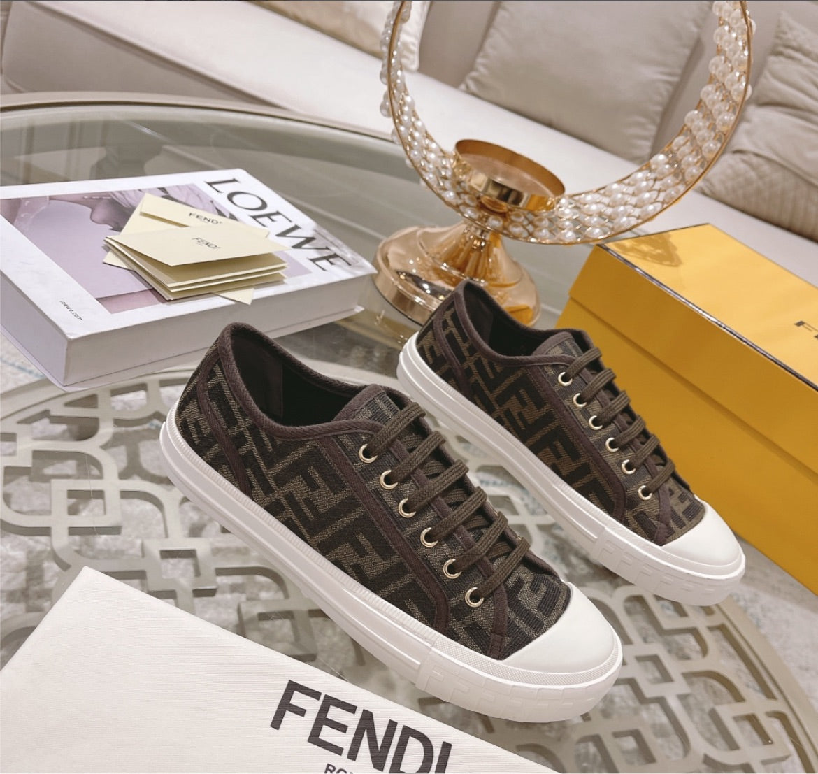 Brown Fendi woman sneaker