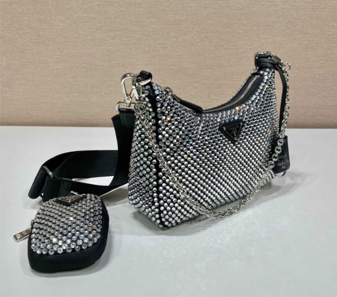 New Prada woman studded handbag