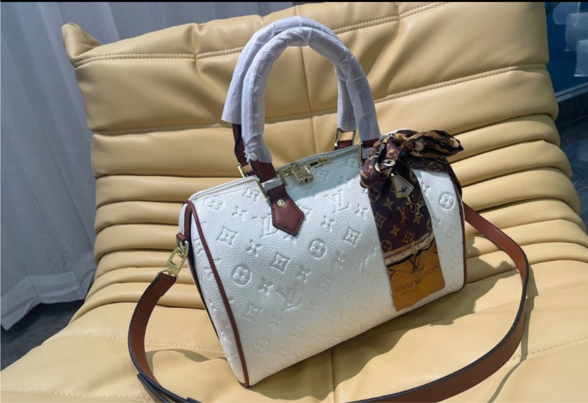 New white/ brown LV a woman Handbag