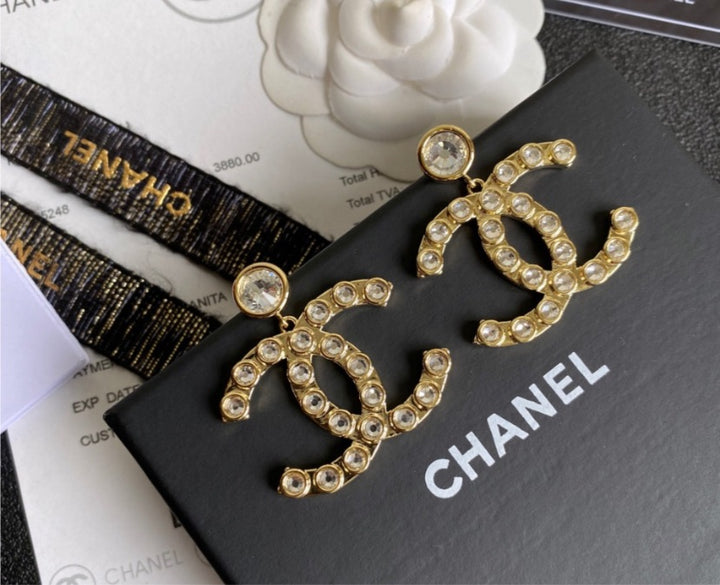 Chanel gold plate earrings