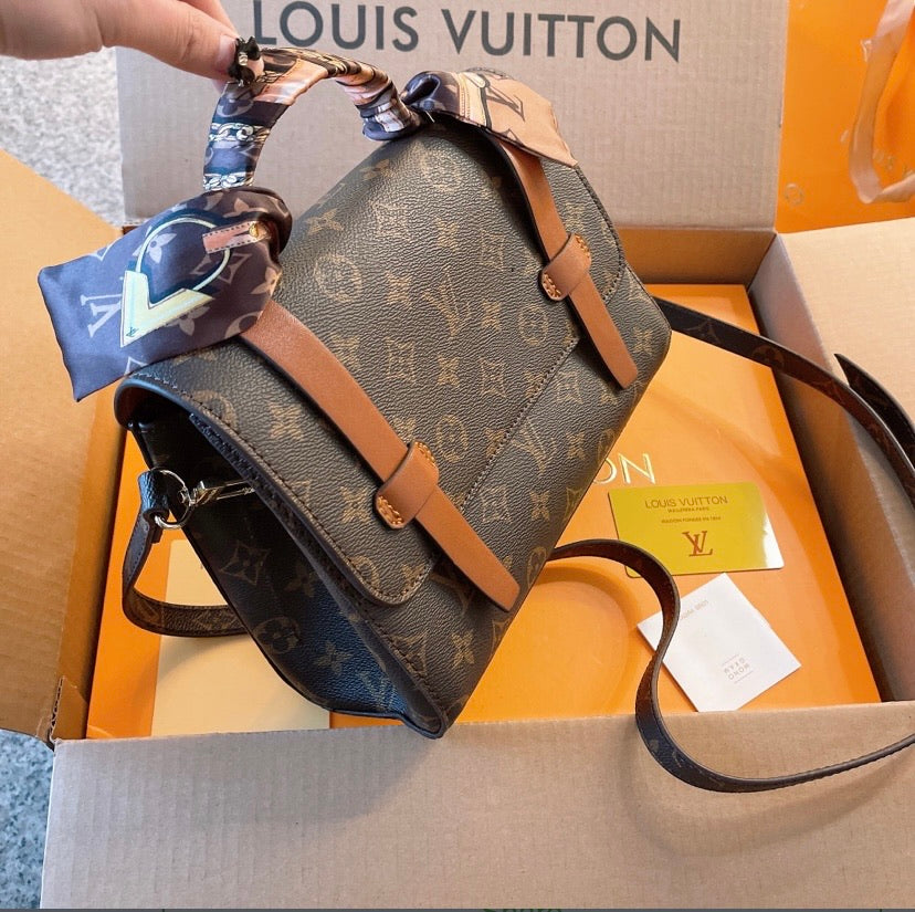 LV leather handbag