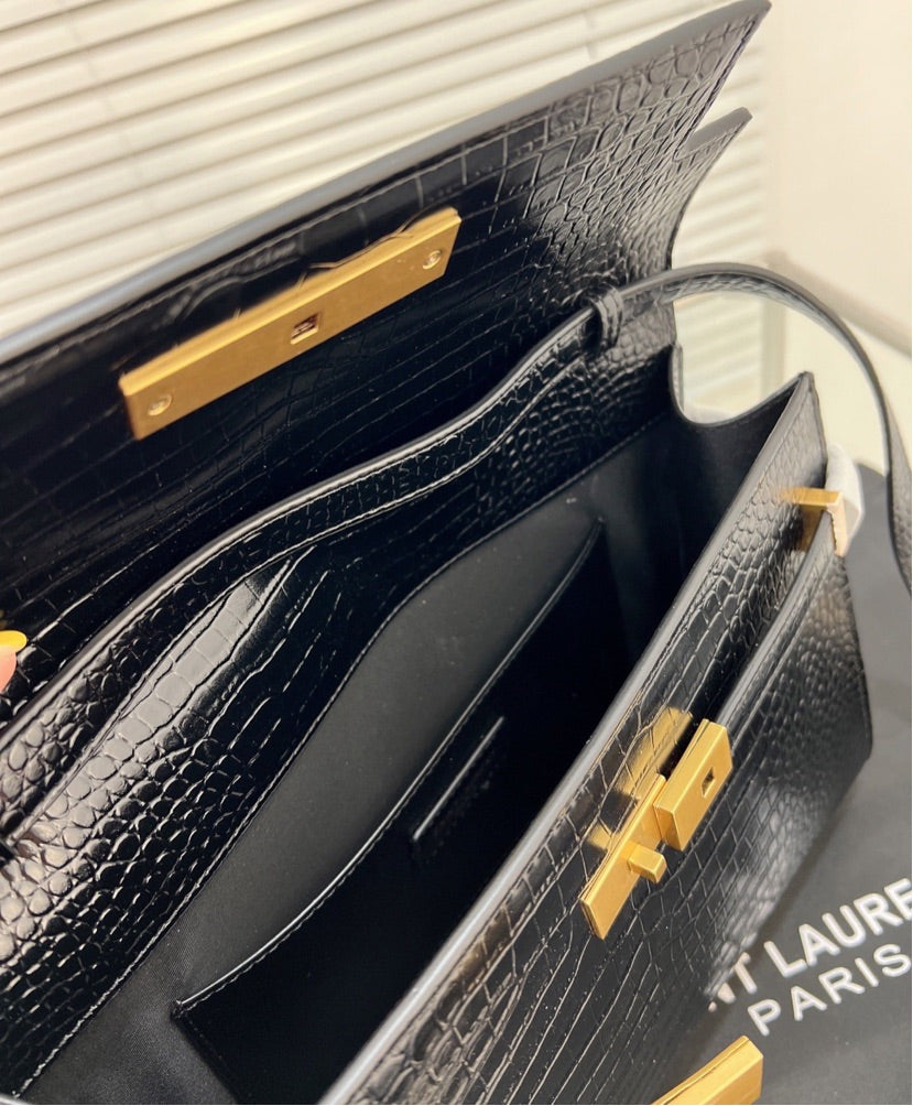 Saint Laurent black leather woman handbag