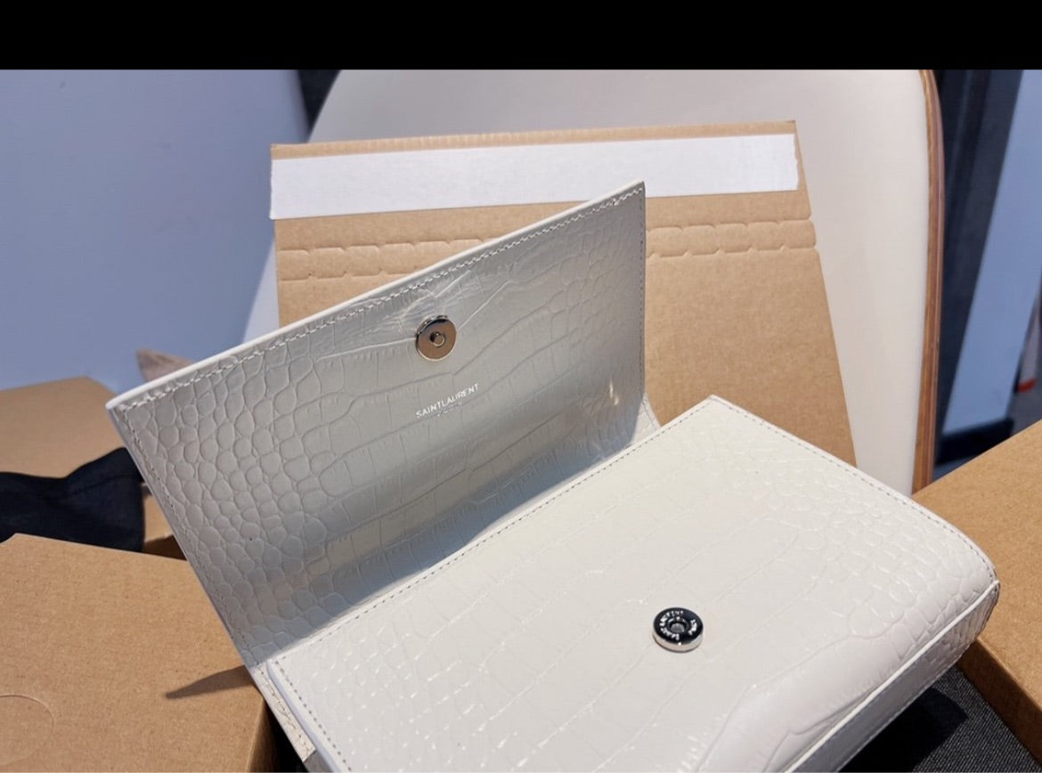 White/silver YSL woman handbag