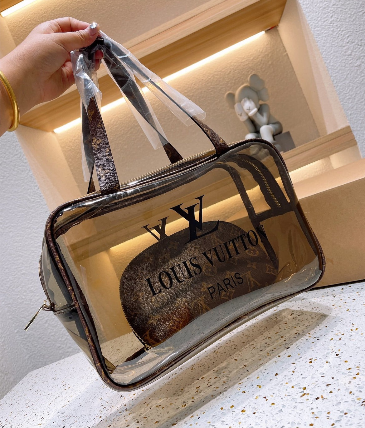Transparent brand new LV handbag