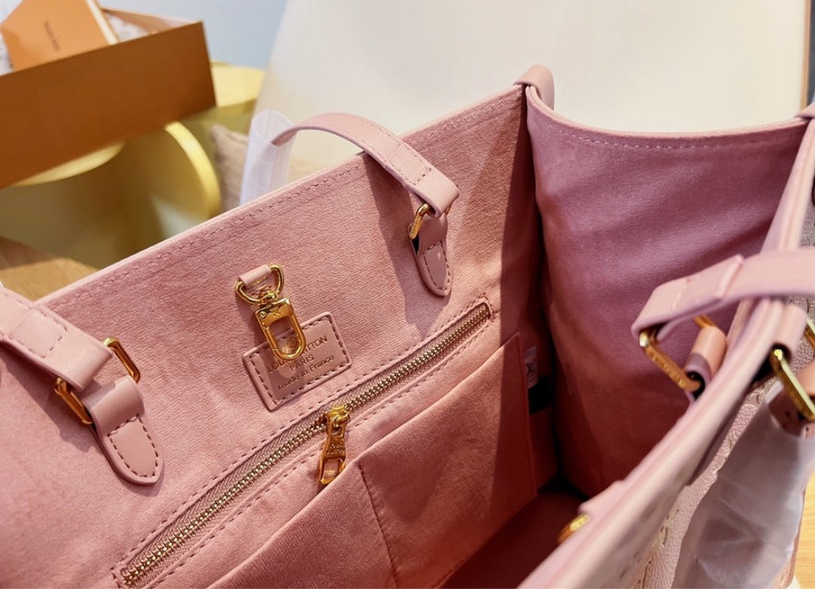 Large pink LV new woman handbag