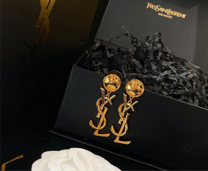 New gold plate YSL earring