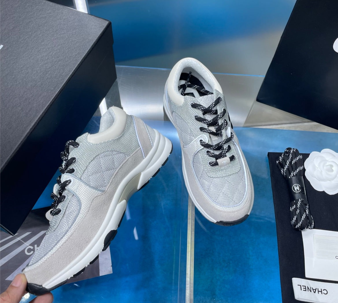 New woman Chanel grey sneakers