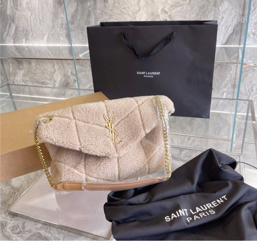 YSL Furry woman shoulder Handbag