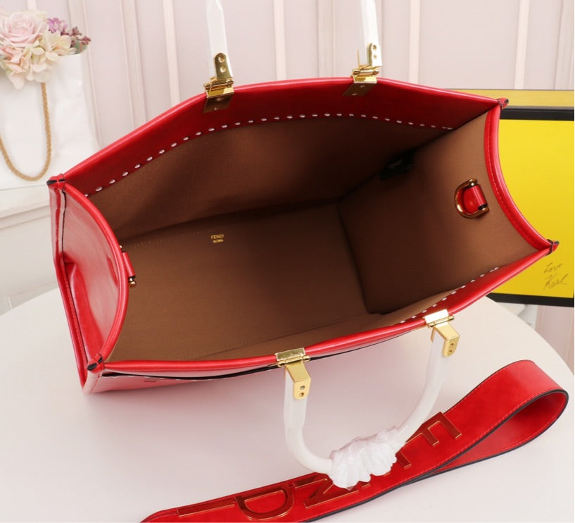 Red Fendi large handbag