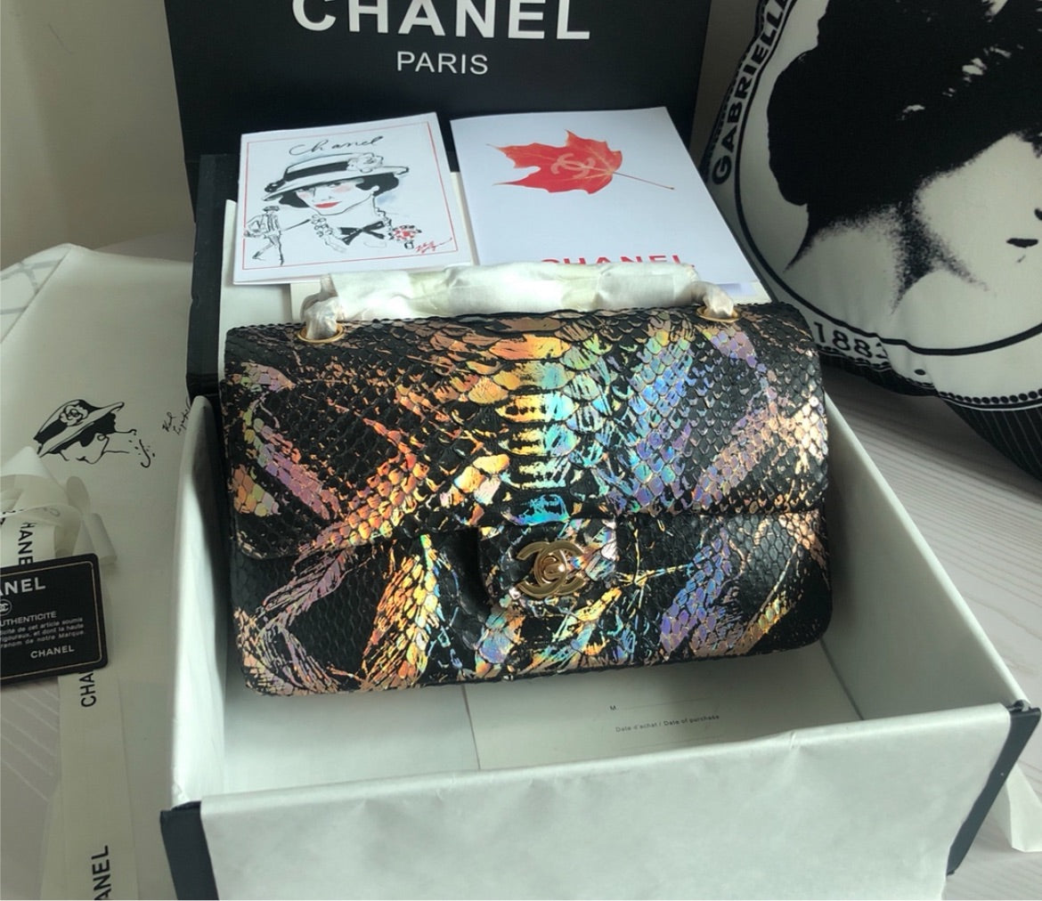 Black multi-color Chanel handbag