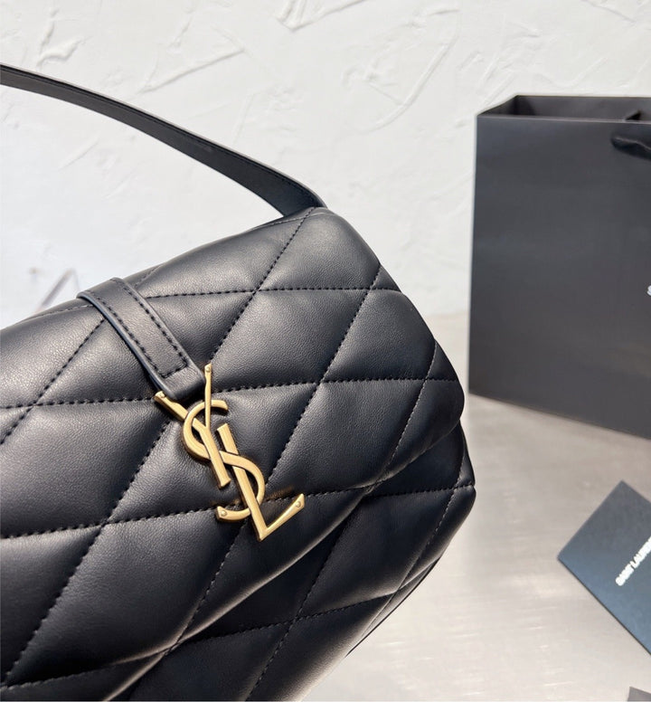 Black soft leather YSL handbag