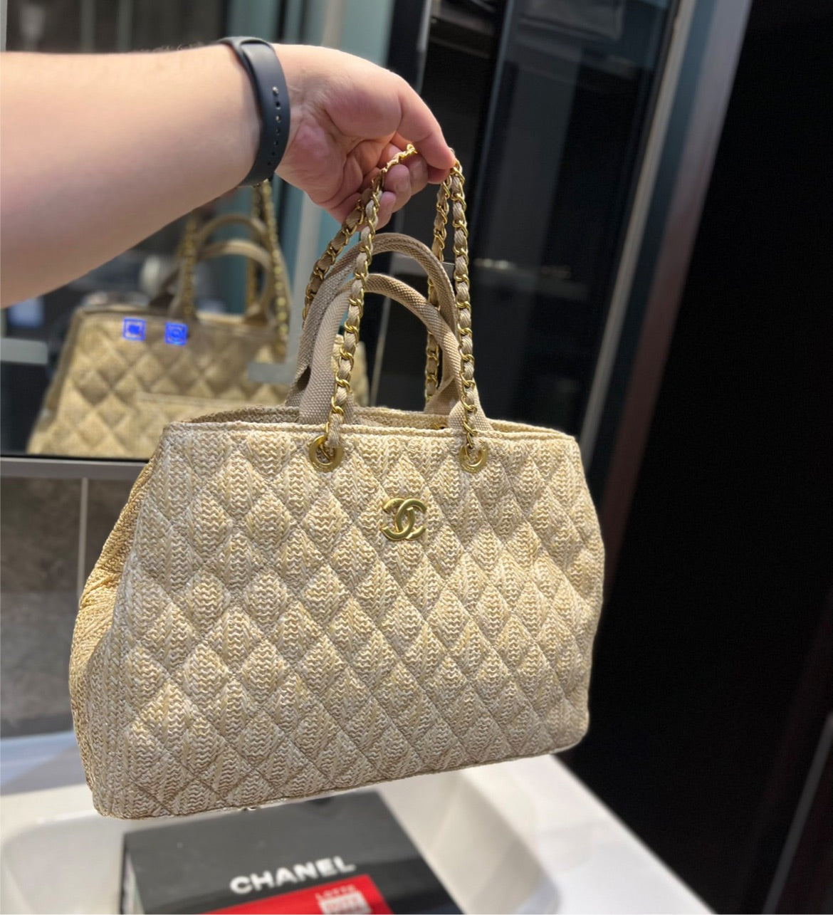 Chanel new tan/cream shoulder handbag