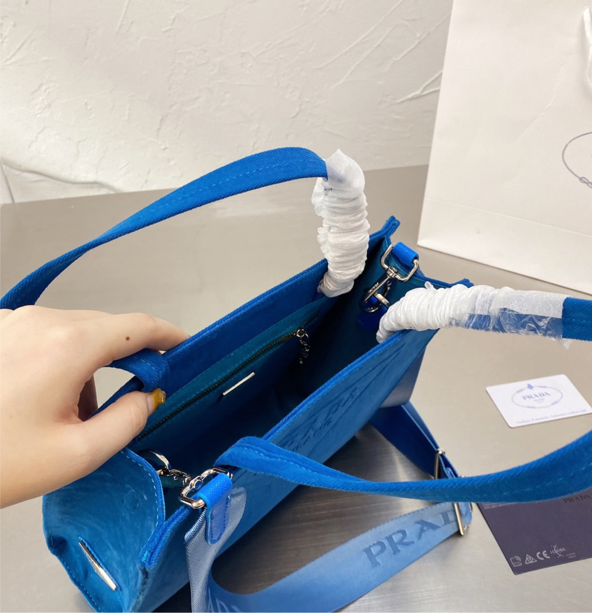 Prada Woman Blue Handbag