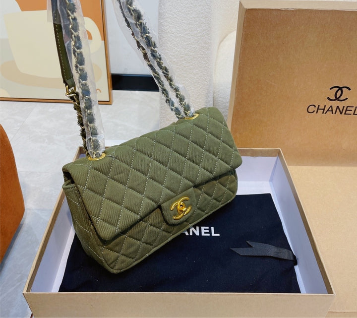 New olive Green Chanel handbag
