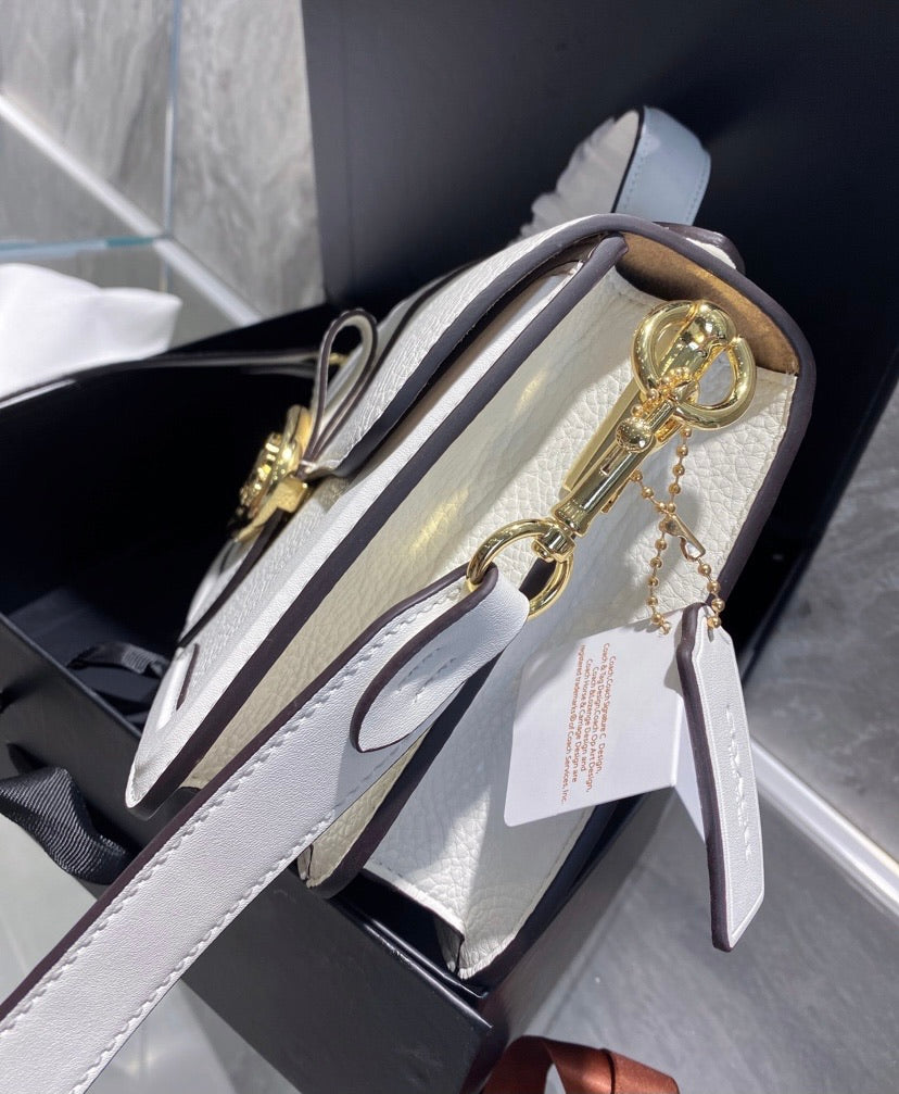 Coach white leather crossbody Handbag