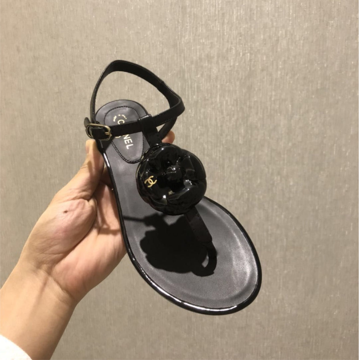 Chanel black woman sandal