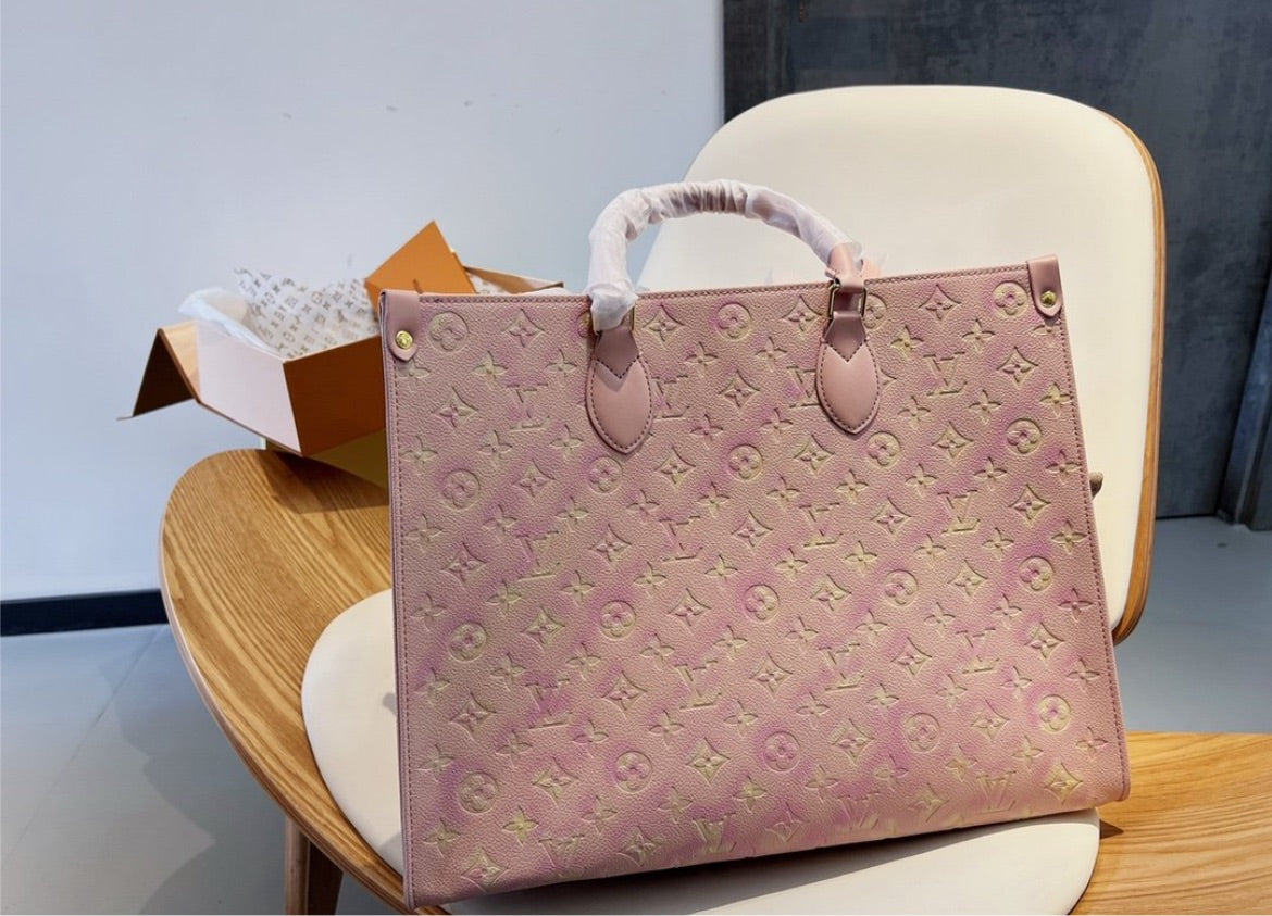 Large pink LV new woman handbag