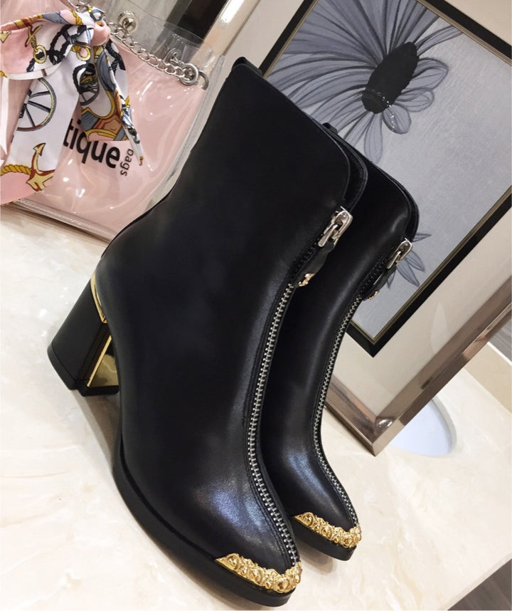 Black / Gold CHANEL Boots