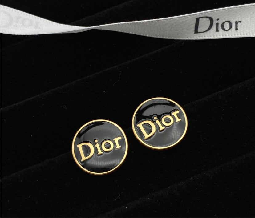 Dior Black stud Earrings