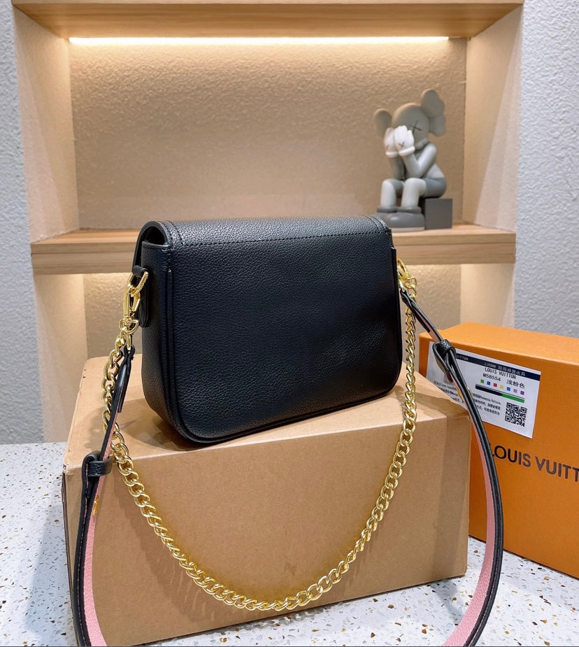 LV leather shoulder handbag