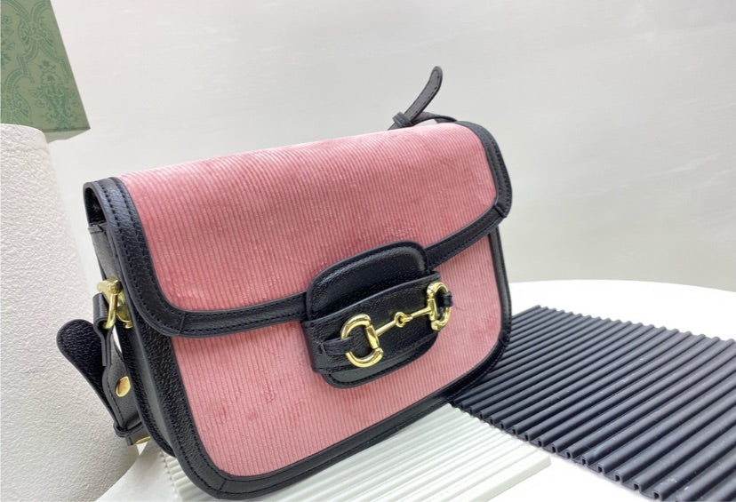Pink suede material Gucci handbag