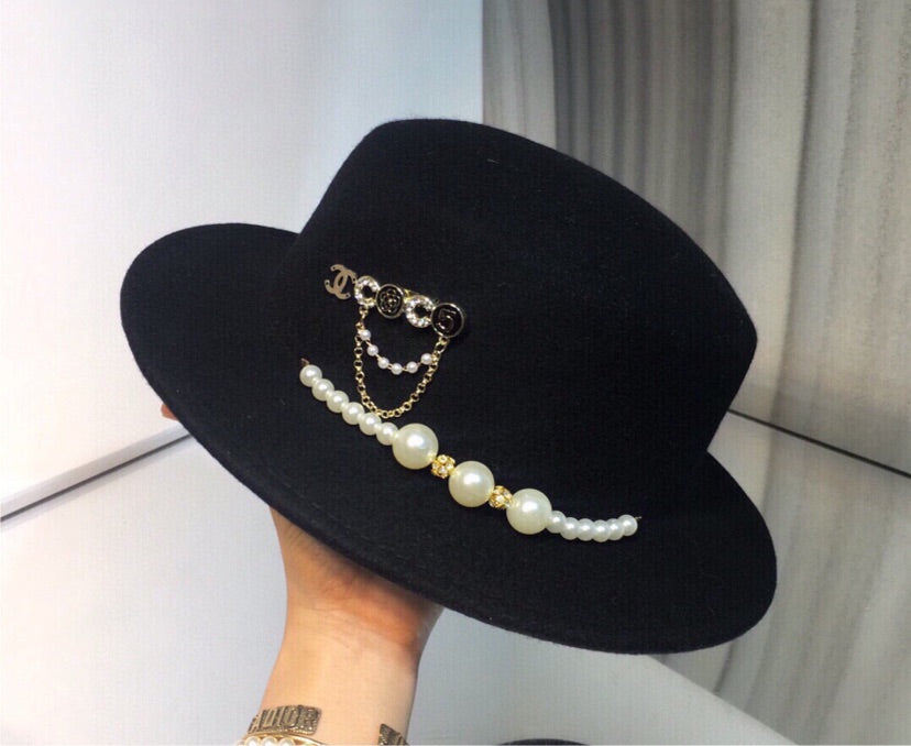 Chanel woman Black hat