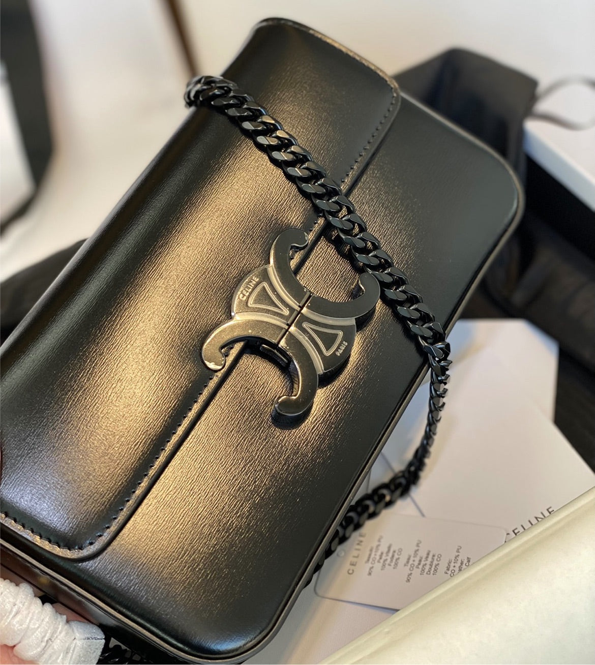 All Black Celine woman handbag