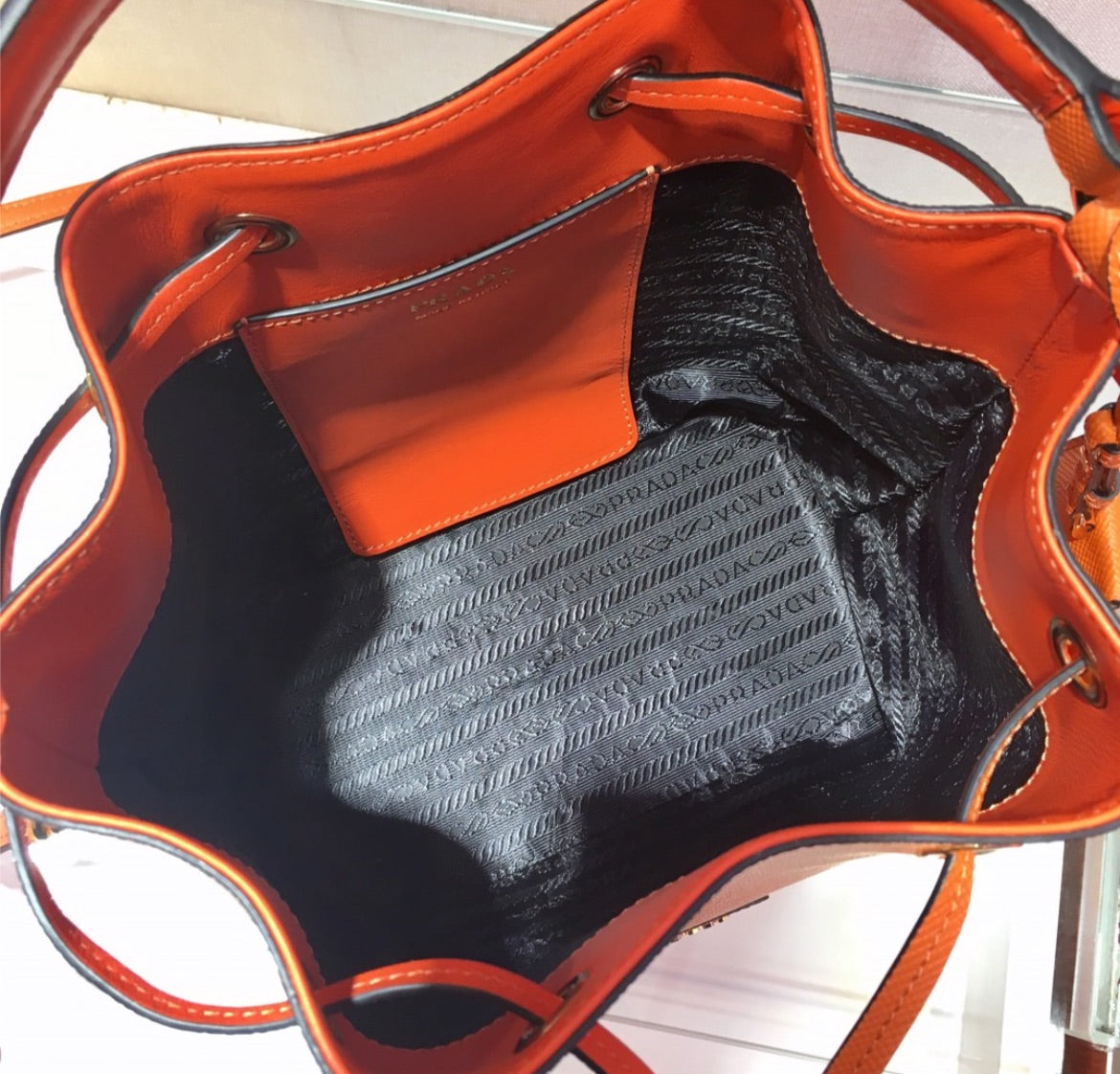 New woman Prada handbag