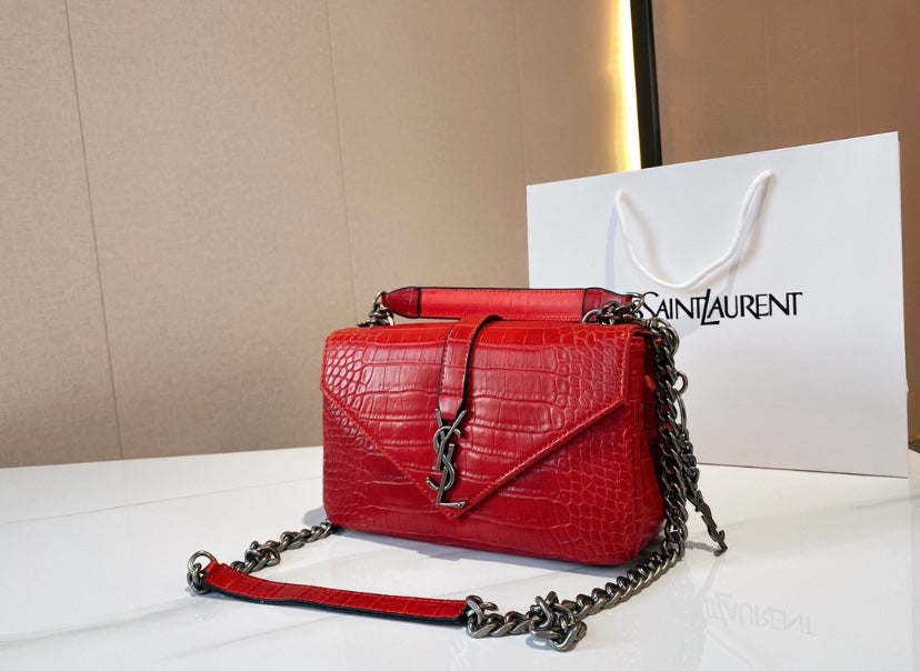 Red YSL ladies handbag