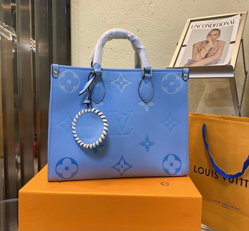 Blue New LV woman shoulder handbag