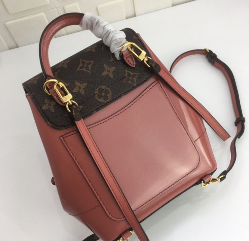 Patent leather LV woman backpack