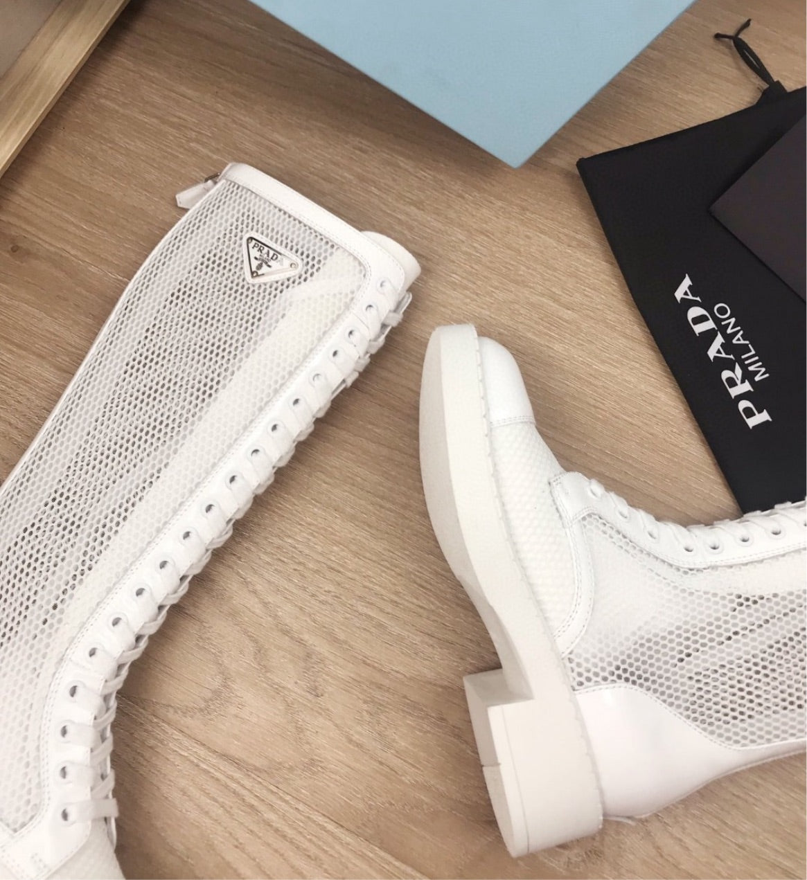 White Prada new woman boots