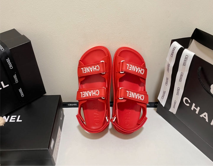 Red Chanel sandal