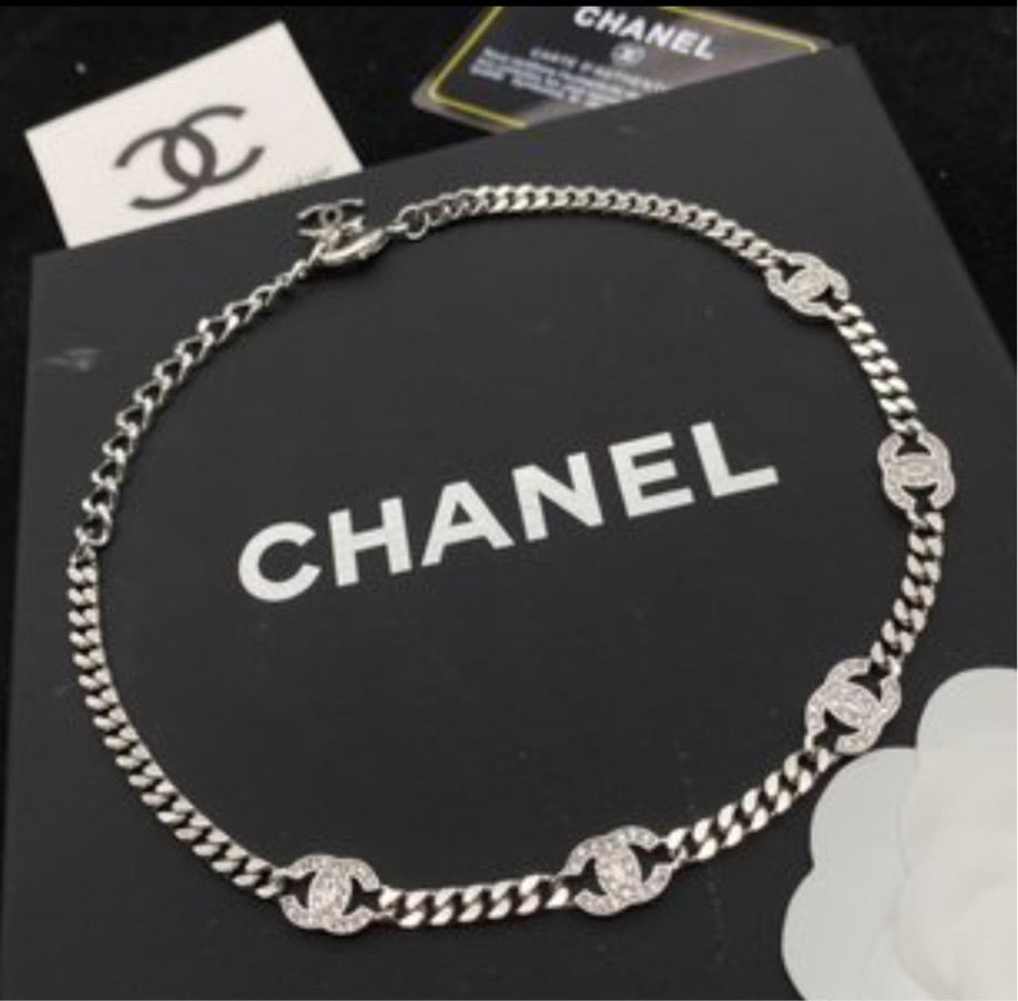 Silver plate Chanel necklace