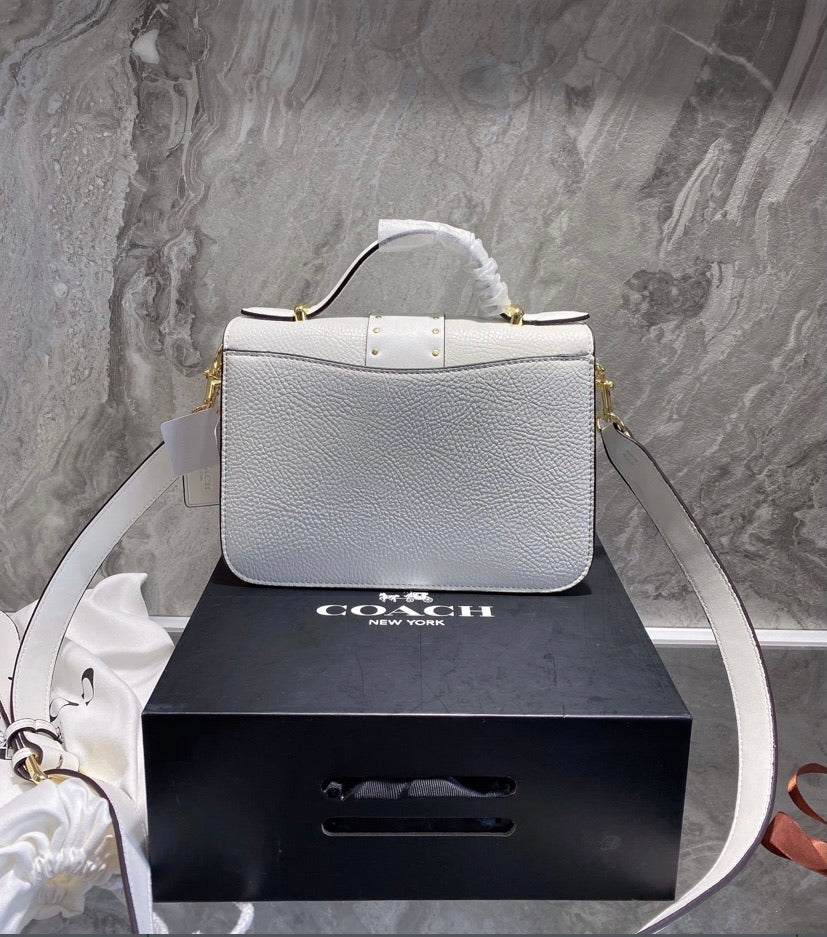Coach white leather crossbody Handbag