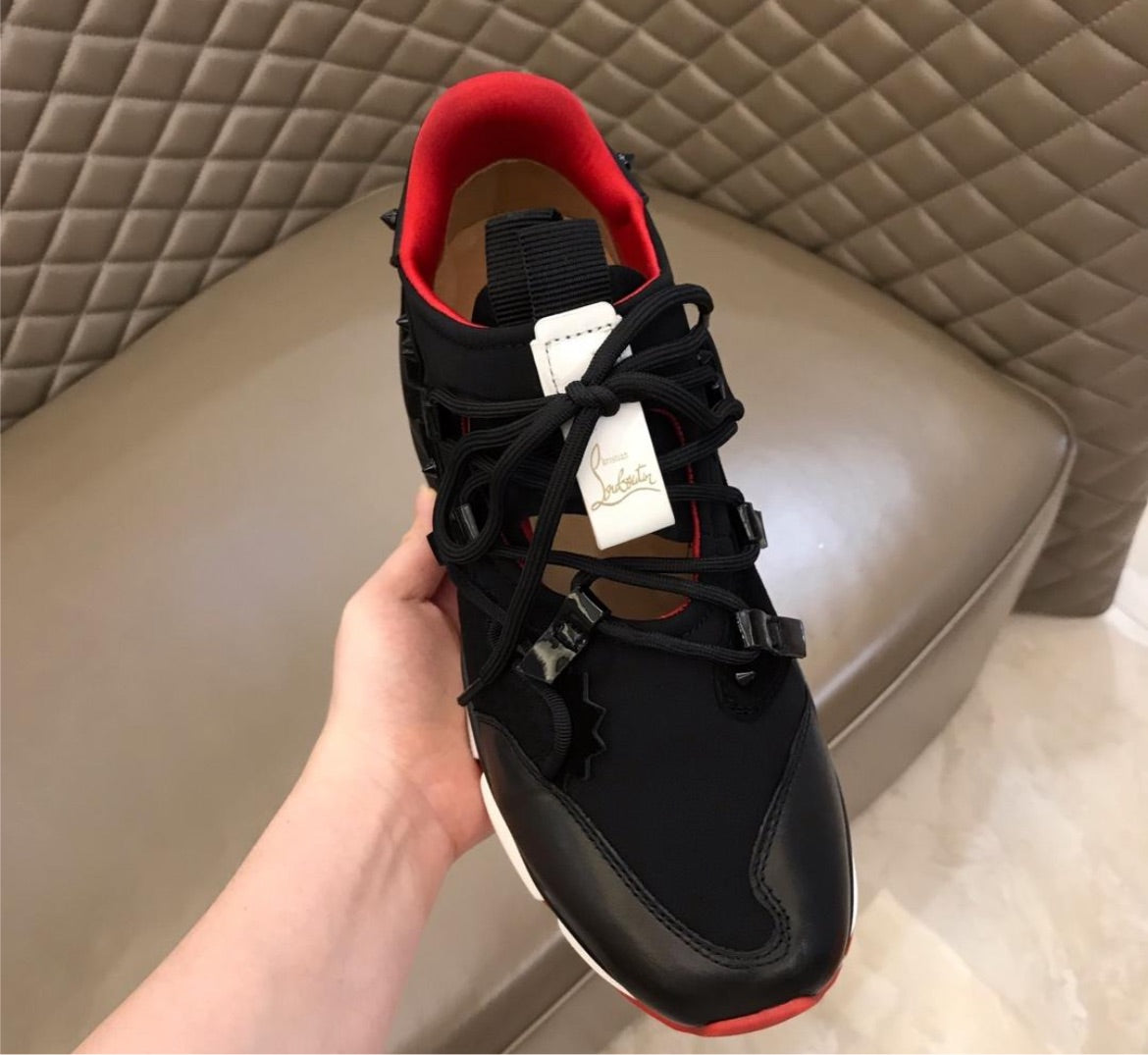 New Lou red bottom sneakers