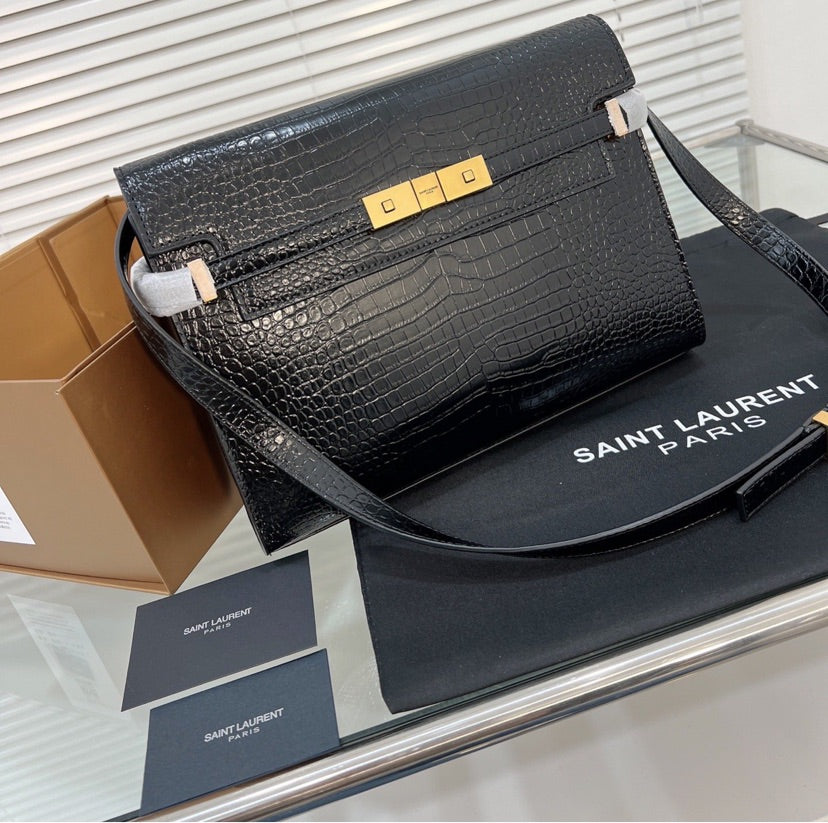 Saint Laurent black leather woman handbag