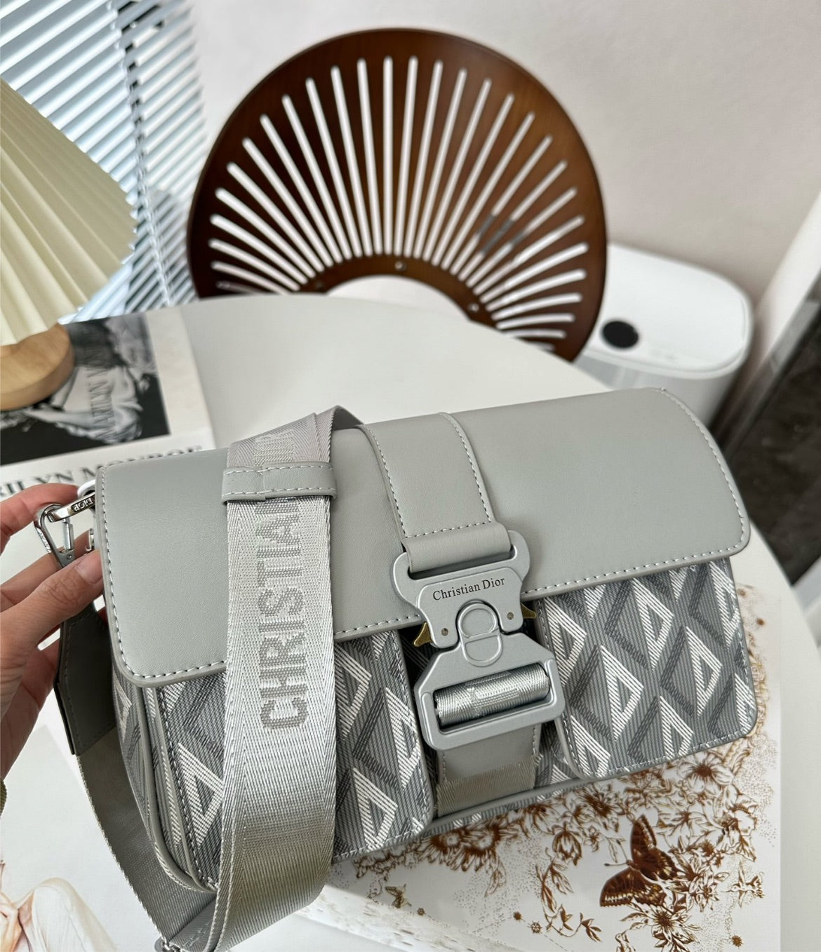 New woman Christian Dior Gray shoulder bag