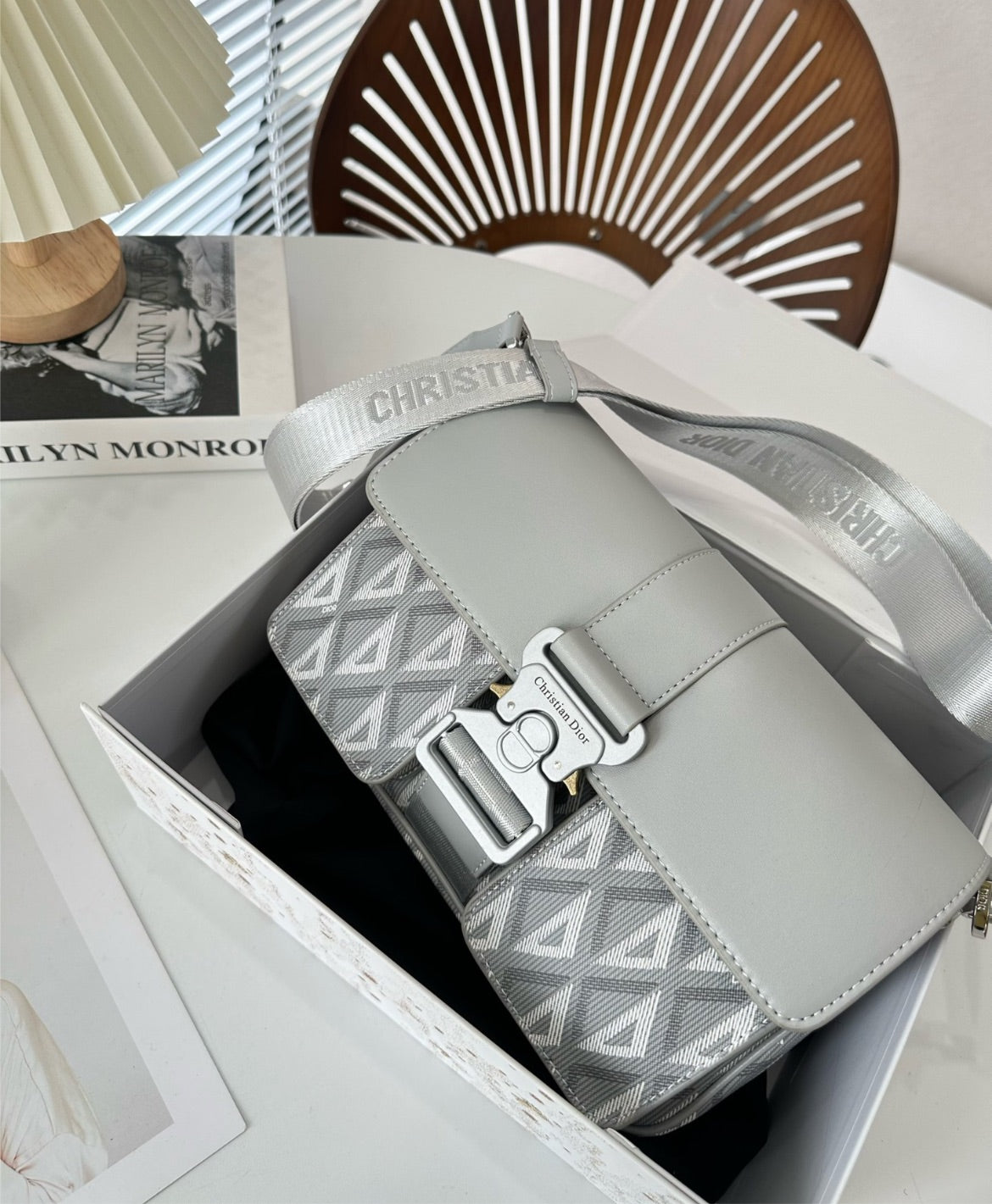 New woman Christian Dior Gray shoulder bag