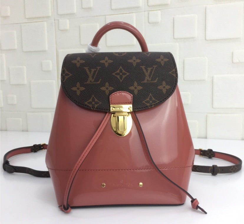 Patent leather LV woman backpack