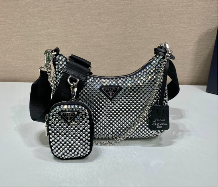 New Prada woman studded handbag