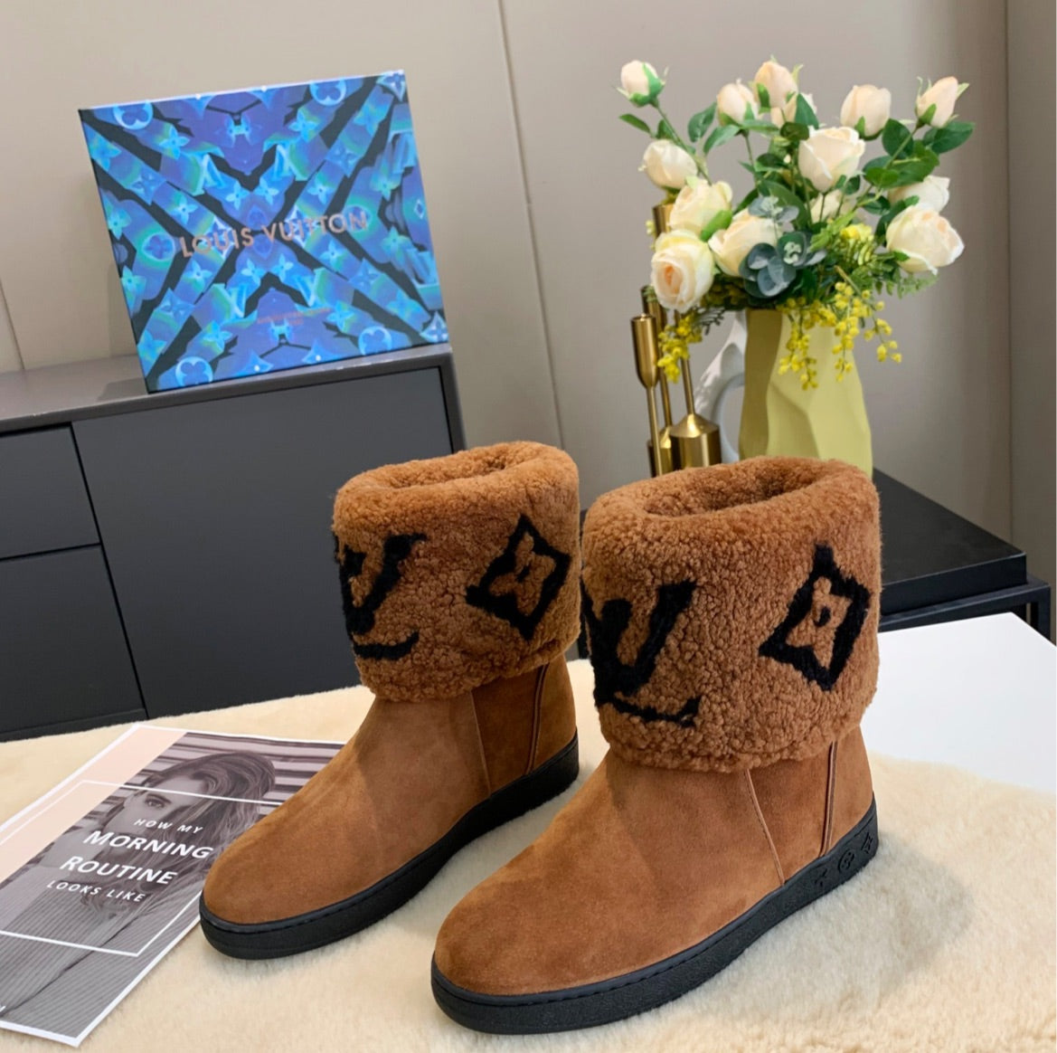 LV brown winter boots
