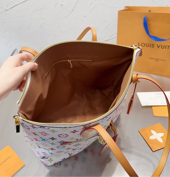 Colorful large LV a woman handbag