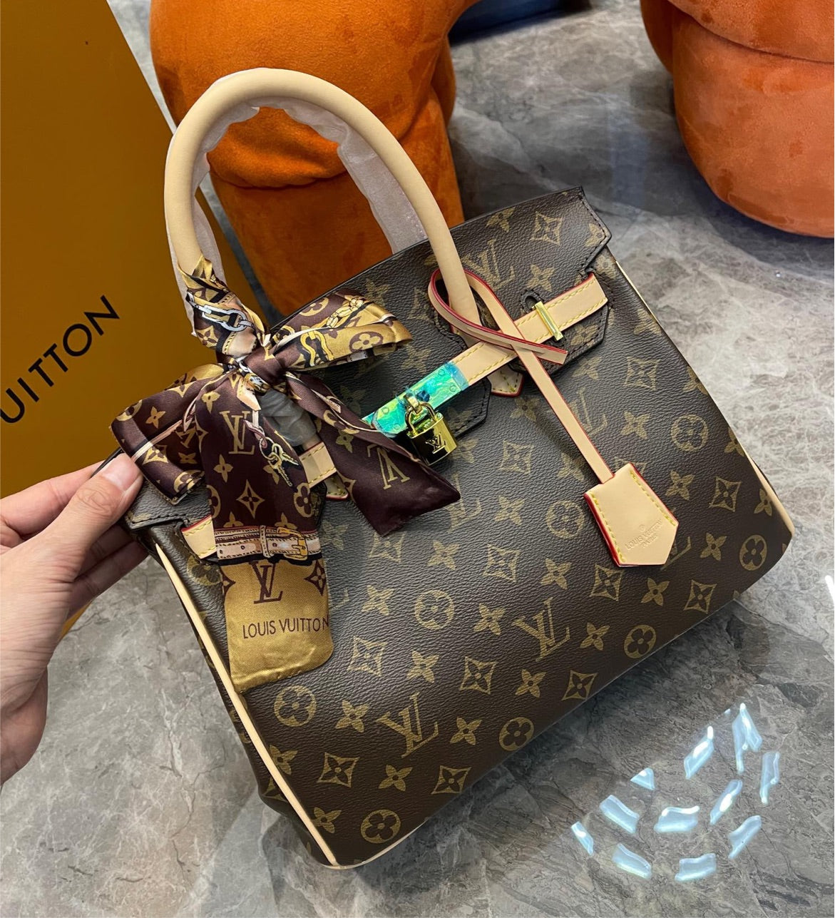 Leather LV woman handbag