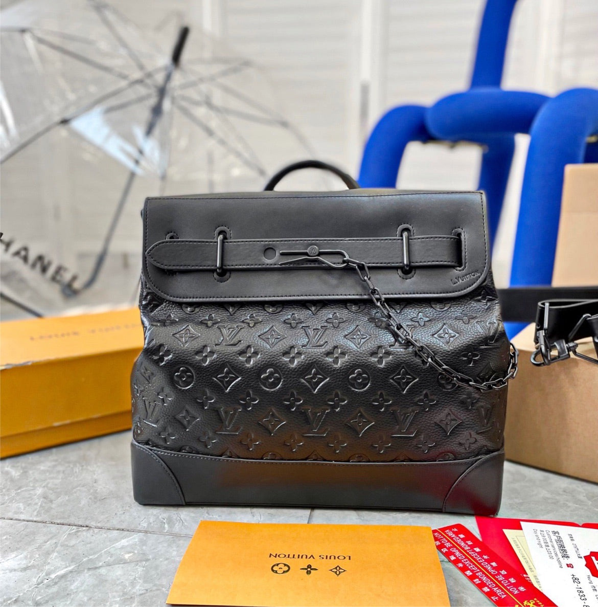 all Black LV woman shoulder handbag